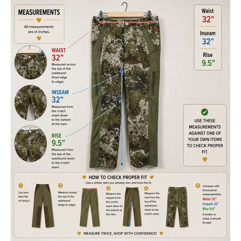 SHE Outdoor Camo Hunting Pants Womens Medium Green Excellent Strata Fleece Lined - Picture 2 of 13